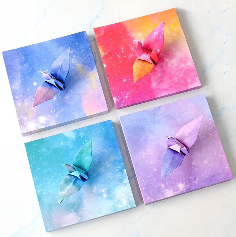 Teniinet Origami Paper Kit for Kids Adults, 200 Sheets Starry Double-Sided Square Origami Paper for DIY Decoration, Scrapbook Decor, Folding Crafts (3.74*3.74in) - Image 1